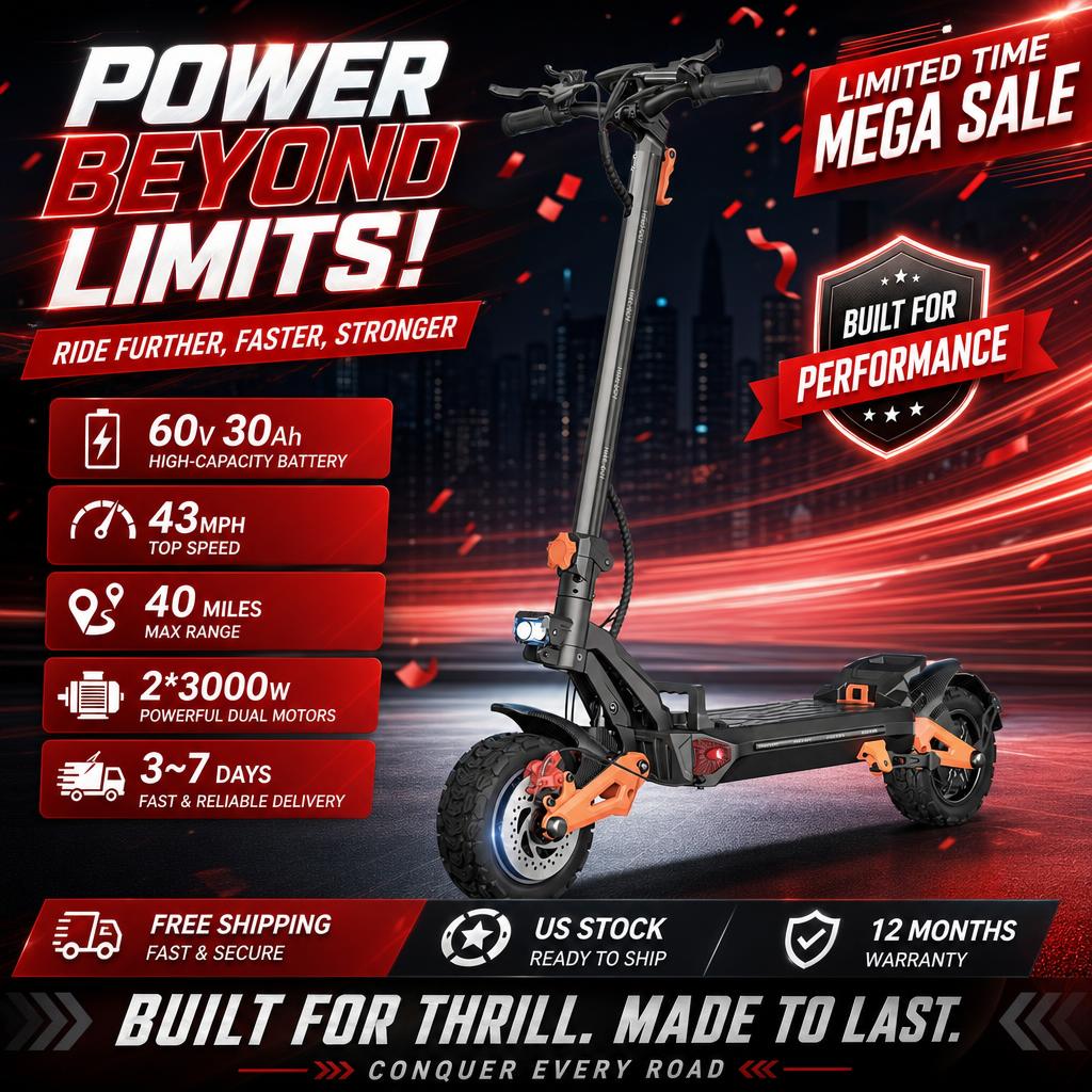 60V 30Ah Electric Scooter Battery - FREEBOY H9 성인용 전기 스쿠터 1800W*2
